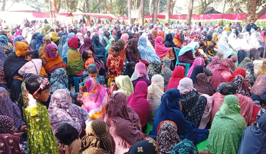 নাভারণে ডা. ফরিদের উঠানে নারী ভোটারদের ঢল