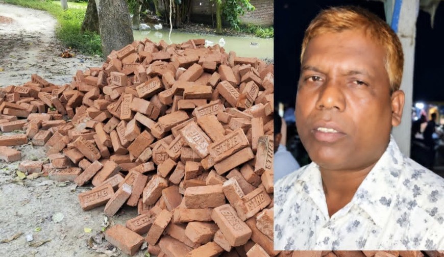 রাজাপুরে রাস্তা নির্মাণে ইটের মান নিয়ে প্রশ্ন, সরকারি টাকার কাজ নিয়ে জনমনে ক্ষোভ