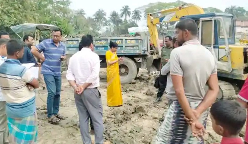 বাঘারপাড়ায় মাটি বিক্রি, ৩ ব্যক্তির লাখ টাকা জরিমানা