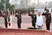 জাতীয় স্মৃতিসৌধে বীর শহীদদের প্রতি রাষ্ট্রপতি ও প্রধানমন্ত্রীর শ্রদ্ধা