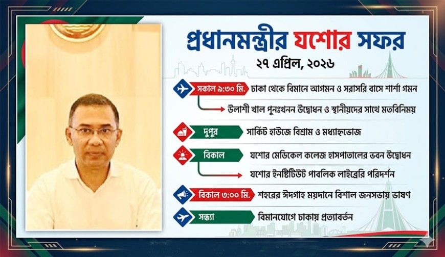 প্রধানমন্ত্রী হিসেবে প্রথম সফর: ২৭ এপ্রিল তারেক রহমানকে বরণে প্রস্তুত যশোর