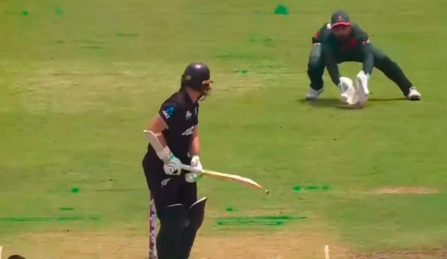 লিটনের ক্যাচে ল্যাথামের বিদায়