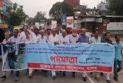 মুক্তেশ্বরী নদী বাঁচানোর দাবিতে যশোরে পদযাত্রা ও বিক্ষোভ