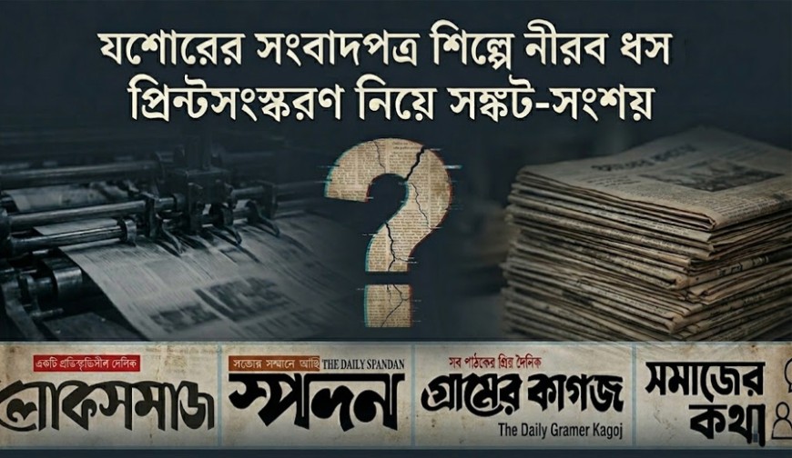যশোরের সংবাদপত্র শিল্পে নীরব ধস: প্রিন্ট সংস্করণ  নিয়ে সঙ্কট সংশয়