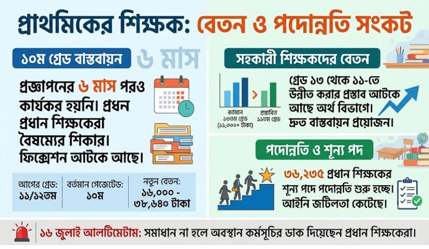 প্রাথমিকের প্রধান শিক্ষকেরা ১০ম গ্রেডের বেতন পাবেন কবে