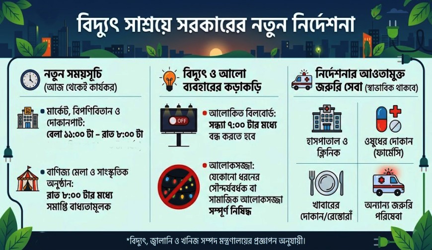 আবারো রাত ৮টায় বিপণিবিতান-দোকানপাট বন্ধের নির্দেশ